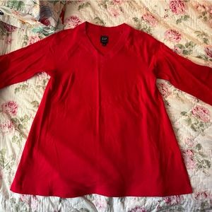 Gap red maternity/ nursing long sleeve top, size small